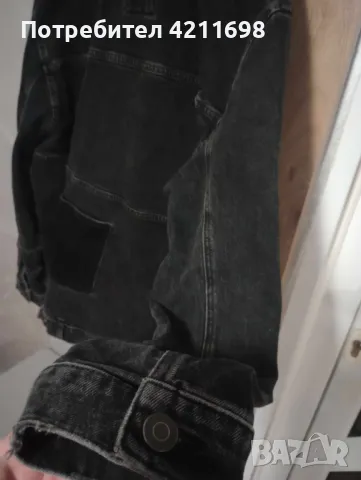 Черно дънково яке на ZARA, снимка 3 - Якета - 47709955