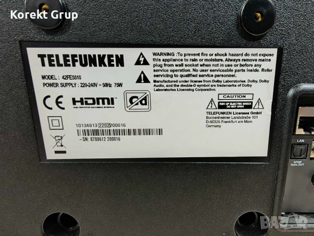 Телевизор Telefunken 42 incha, снимка 4 - Телевизори - 53996401