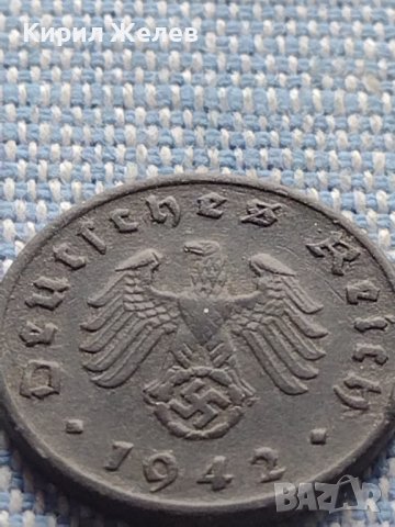 Монета 1 райхсфенинг 1942г. Германия Трети Райх с СХВАСТИКА 31569, снимка 8 - Нумизматика и бонистика - 42822998