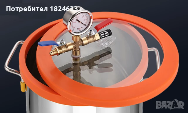 Комплект вакуумна помпа 100 л/м 150Вт+вакуумна камера 18,9л, снимка 3 - Други инструменти - 51131119