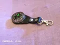 Ключодържател естествена кожа с компас, снимка 1