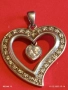 Романтична сребърна висулка във формата на сърце с инкрустирани кристали 31244, снимка 7