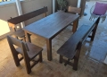 К-т дървена маса две пейки и два стола от БУК, снимка 4