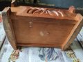 Стара дървена кутия за бижута с дърворезба, снимка 5