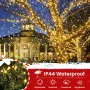 ELKTRY 1000LED 50M Коледни светлини за открито, топло бяло, работи на батерия с таймер, 8 режима, снимка 6