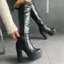 Ботуши на ток - черна кожа, снимка 4