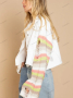 Ежедневно дамско дънково яке с дълги ръкави в цвят дъга, 3цвята , снимка 5