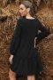 Дамска рокля с дълъг ръкав в черен цвят, снимка 4