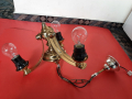 Стар Ретро Полилей Лампа от Бронз с 3 крушки, снимка 3