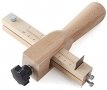 Дървен инструмент за рязане на кожени ленти, кожарски, сарашки, 5 ножа, снимка 2