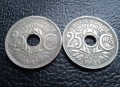 Стара монета 25 сантима 1927 г. и 1929 г. Франция - красиви !, снимка 3