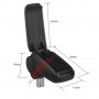 Текстилен черен подлакътник за Сеат Ибиза 3 Кордоба 2 6Л / Seat Ibiza Mk3 6L Seat Cordoba Mk2 6L 200, снимка 4