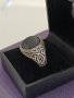 Красив сребърен пръстен маркиран Черен ахат #63В, снимка 2