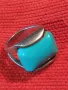 СКЪПОЦЕНЕН СРЕБЪРЕН ПРЪСТЕН СРЕБРО 925 с ГОЛЯМ ШЛИФОВАН ТЮРКОАЗ ВИНТИДЖ АРТ МОДЕЛ 48577, снимка 15