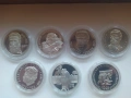 Лот от 7 различни български мат гланц сребърни монети , снимка 1