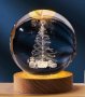 3D Кристална коледна топка, нощна лампа Подарък за Коледа