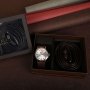 Подаръчен комплект Колан в черен цвят заедно с часовник кафяв/черен, снимка 1 - Подаръци за мъже - 44328196