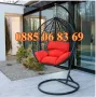 Градинска люлка тип гнездо, люлка гнездо, черна + възглавници, снимка 2