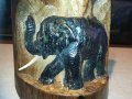 Слон издълбан в дънер от тиково дърво 0101211837, снимка 9