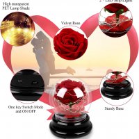 Нова роза с LED светлини с кутия Подарък за жена приятелка гадже Годишнина, снимка 5 - Романтични подаръци - 39791638
