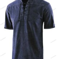 Мъжка едноцветна риза с къс ръкав с връзки, 8цвята - 023, снимка 4 - Ризи - 40761078