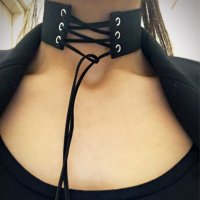  Черен Чокър chocker , снимка 3 - Колиета, медальони, синджири - 36905234