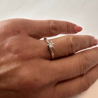 Сребърен пръстен тип годежен, снимка 2 - Пръстени - 44156942