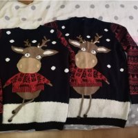  Коледнен пуловер М размер , снимка 2 - Блузи с дълъг ръкав и пуловери - 31732456