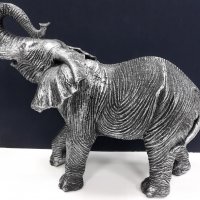 Сребрист импозантен голям слон , снимка 7 - Декорация за дома - 35007730