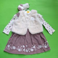 Английска детска рокля с елек-GEORGE, снимка 1 - Комплекти за бебе - 39237331