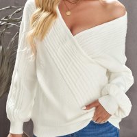 Дамски пуловер в бяло, снимка 7 - Блузи с дълъг ръкав и пуловери - 42781565