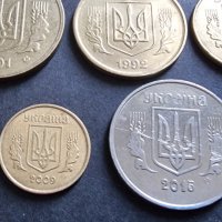 Монети. Украйна. 1 гривна и  5, 10,  25, 50 украински копийки. , снимка 3 - Нумизматика и бонистика - 35273848