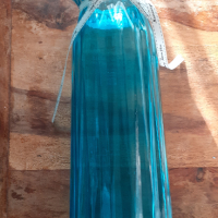 ваза стъклена синя дизайнерска качествена висока 30 см, снимка 1 - Вази - 44921955