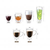 2963 Чаша от двустенно стъкло за топли, студени напитки и кафе, снимка 3 - Чаши - 34264761