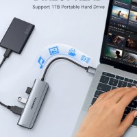 Нов алуминиев свръхскоростен USB сплитер за трансфер на данни Хъб лаптоп, снимка 6 - Други - 37740999