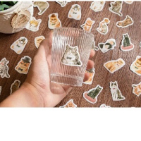 46 бр Коте котки котета самозалепващи лепенки стикери за украса декор картонена торта ръчна, снимка 5 - Други - 44784178