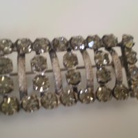Стара Брошка кристал с сребърно покритие , снимка 3 - Антикварни и старинни предмети - 37983388