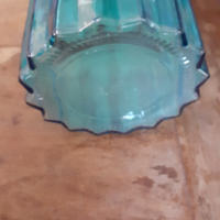 ваза стъклена синя дизайнерска качествена висока 30 см, снимка 5 - Вази - 44921955