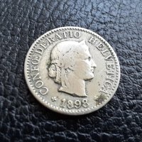 Стара монета 5 рапен 1898 г. Швейцария- хит цена !, снимка 1 - Нумизматика и бонистика - 42445834