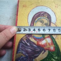 Стара ръчно рисувана икона в отлично състояние Богородица, снимка 5 - Колекции - 33854371