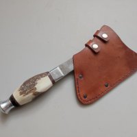 Стар немски сатър за лов туризъм Рог Брадва Нож, снимка 2 - Антикварни и старинни предмети - 44478449