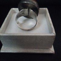 Стар турски сребърен пръстен с кехлибар, снимка 5 - Пръстени - 30180240