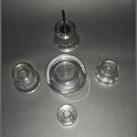 Лот: пет стъклени свещника, различни по големина, снимка 4 - Други - 29617794