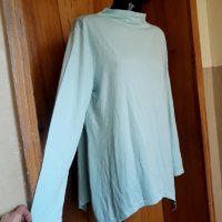 Светло тюркоазена свободнно падаща блуза туника ХЛ, снимка 2 - Туники - 35053015