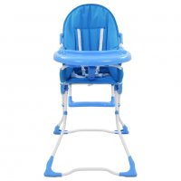 Високо бебешко столче за хранене, синьо и бяло, снимка 2 - Столчета за хранене - 37922025