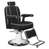 Бръснарски стол Amadeo - черен/кафяв, снимка 1 - Бръснарски столове - 44601558