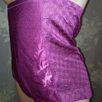 Оформящи високи бикини от сатен и дантела в лилаво L, снимка 3 - Бельо - 44601363