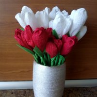 Лалета и други цветя от хартия , снимка 7 - Декорация за дома - 32061320