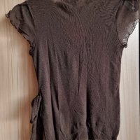 Кафява къса, прозрачна, елегантна, кафява блуза, снимка 4 - Корсети, бюстиета, топове - 39568487