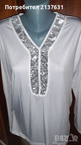 ДАМСКА ОФИЦИАЛНА БЯЛА  БЛУЗА  - Размер L , снимка 1